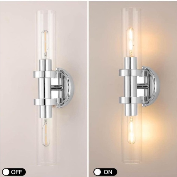 Chrome Light Sconce, Vanity lighting, Hallway, Vertical or Horizontal - Picture 7 of 8